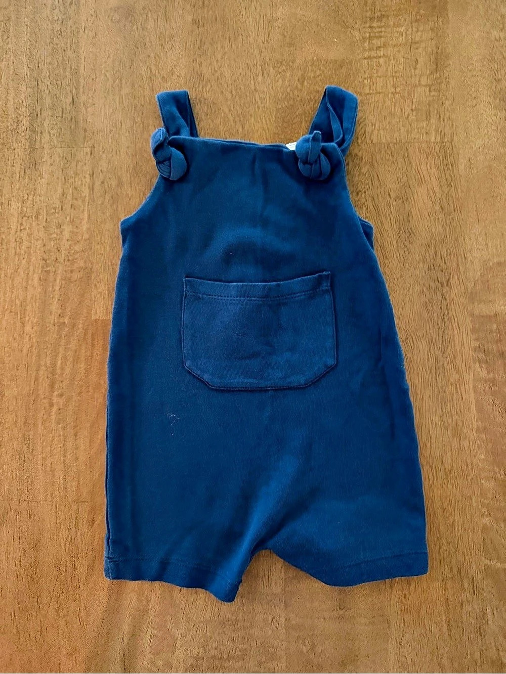 kate quinn Tie Strap Bubble Romper Blue Cotton 12-18M